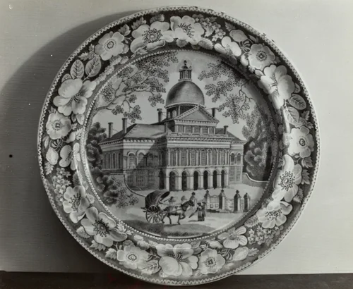 Plate - "State House, Boston" by Helmut Hiatt, index of american design, 1936