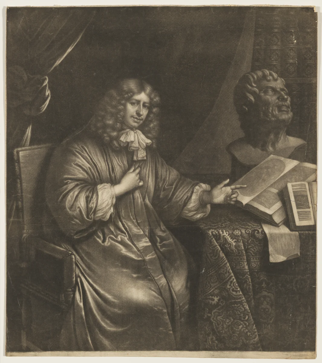 Abraham van Lennep by Wallerant Vaillant, print, 1635-1677