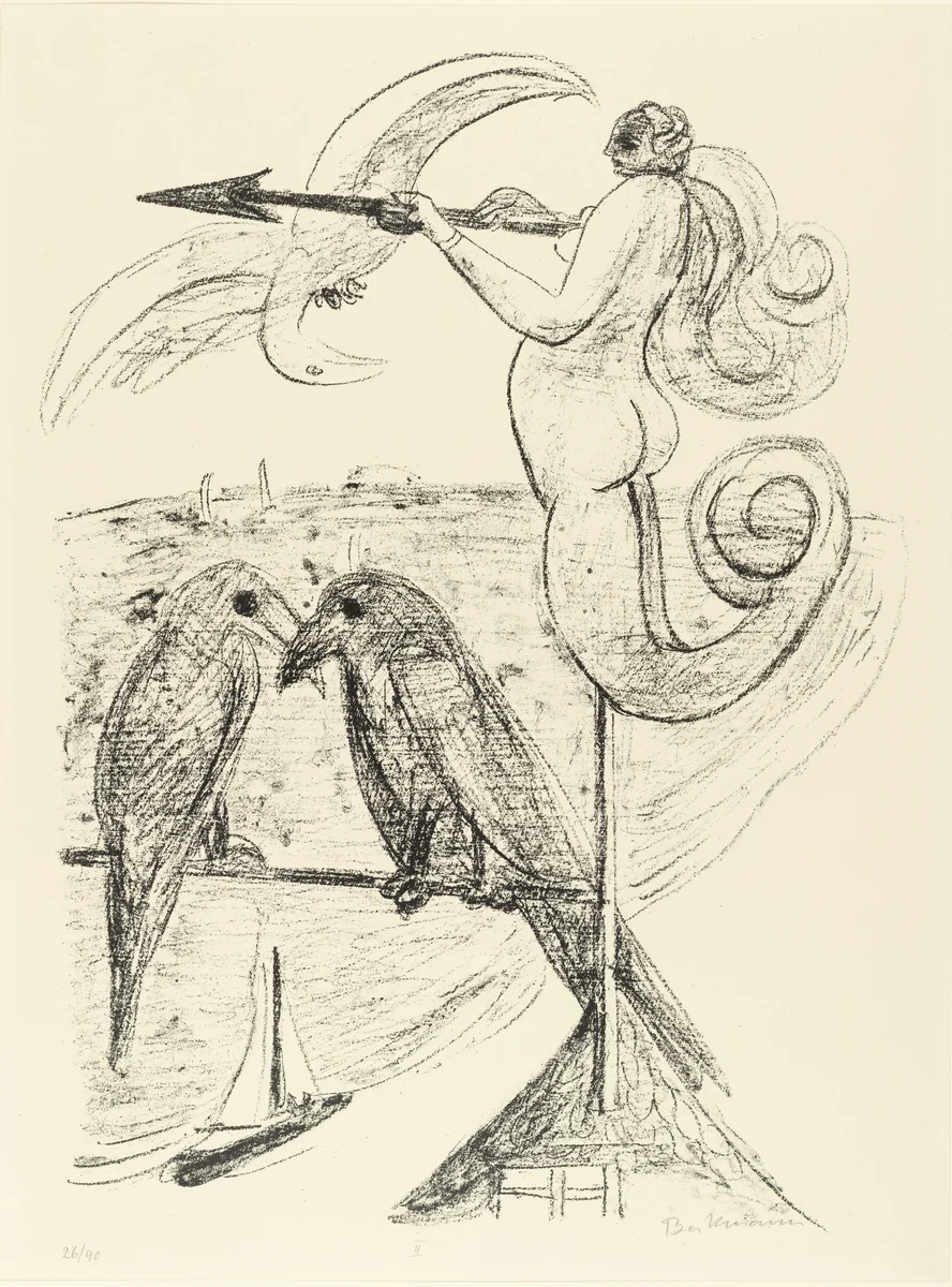 Weather-Vane (Wetterfahne) from Day and Dream by Max Beckmann, print, 1946