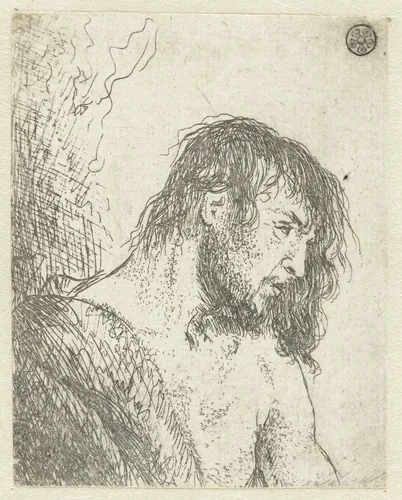 Buste van een naakte man by Jan Lievens, print, 1625-1674