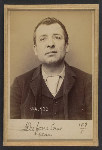 Dufour. Louis. 37 ans, né à Port-Ste-Marie (Lot & Garonne). Bijoutier. Anarchiste. by Alphonse Bertillon, photograph, 1894