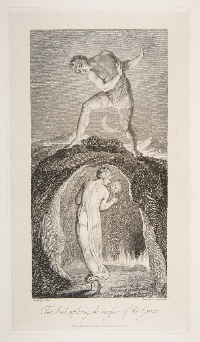 The Soul Exploring the Recesses of the Grave, from "The Grave," a Poem by Robert Blair by William Blake, print, 1813