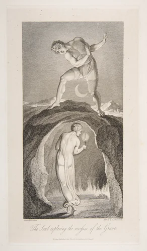 The Soul Exploring the Recesses of the Grave, from "The Grave," a Poem by Robert Blair by William Blake, print, 1813