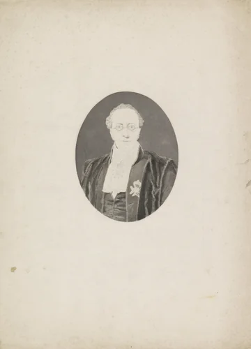 Portret van Abraham des Amorie van der Hoeven by Willem Frederik Wehmeyer, print, 1852