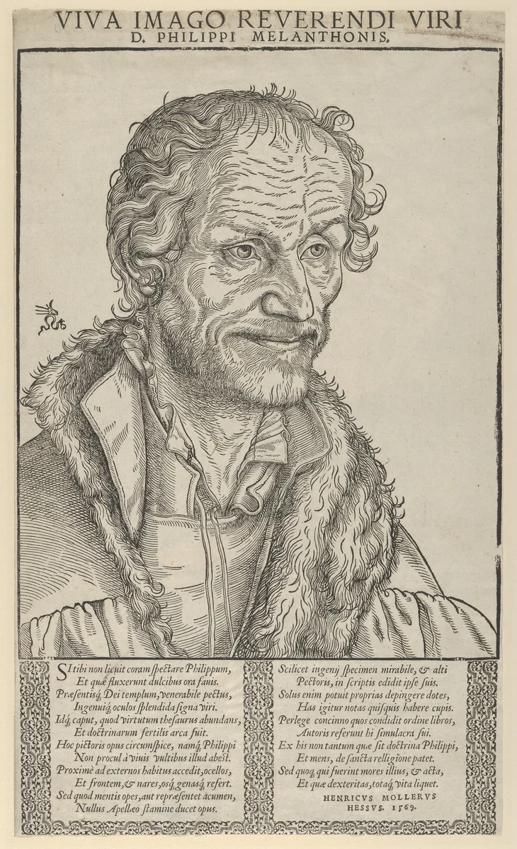 Philip Melanchthon, Bust to the Right by Lucas Cranach the Younger, print, 1472-1553