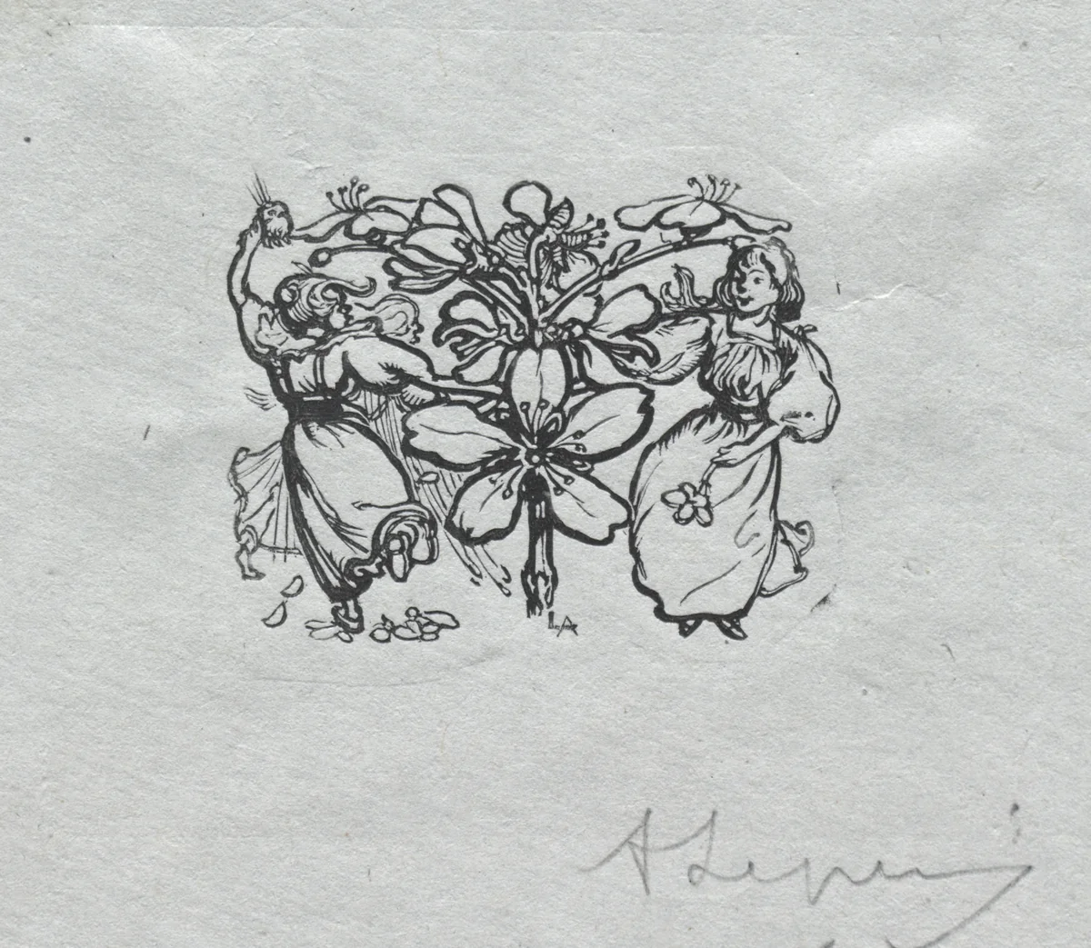 Paris Almanac, 1897: Tail-piece, Spring by Auguste Louis Lepère, print, 1897