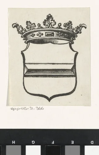 Vignet met een wapen met een kroon by Isaac Vincentsz. van der Vinne, print, 1681-1740