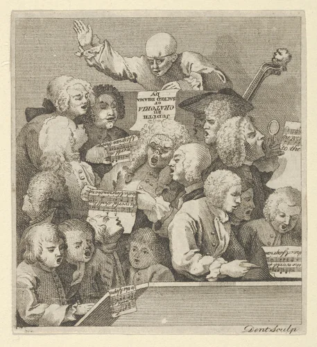 A Chorus of Singers by Dent, print, 1790-1810