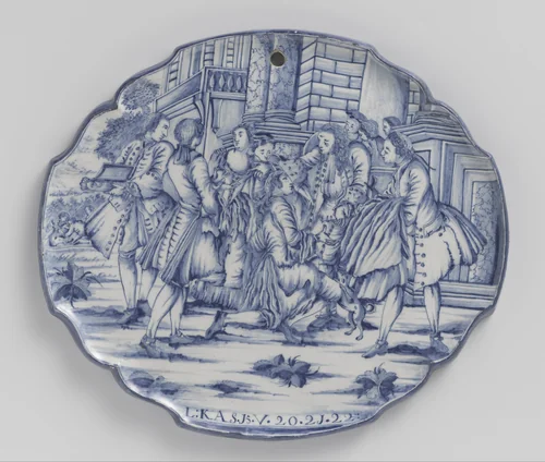 Plaat met de terugkeer van de verloren zoon by anonymous, print, 1740-1770