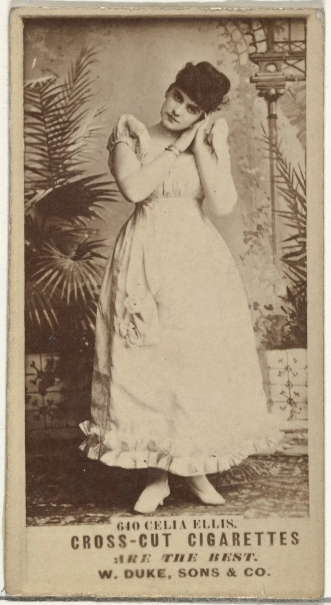 Card Number 640, Celia Ellis, from the Actors and Actresses series (N145-3) issued by Duke Sons & Co. to promote Cross Cut Cigarettes by W. Duke, Sons & Co., photograph, 1880-1889