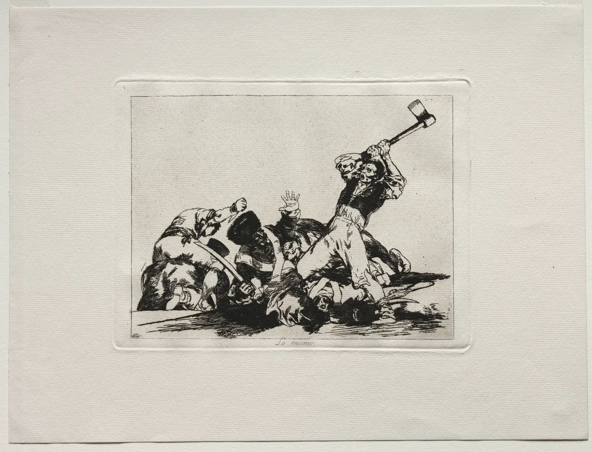 The Horrors of War: The Same by Francisco de Goya, print, 1810-1820