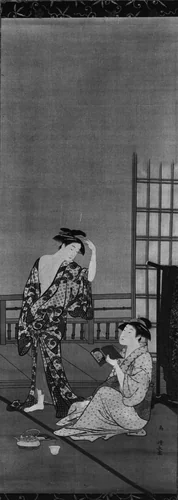 Two Beauties after the Bath by Torii Kiyonaga (鳥居清長), painting, 1752-1799