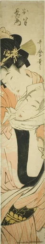 Choemon Carrying Ohan on His Back by Kitagawa Utamaro (喜多川歌麿), print, 1796-1806
