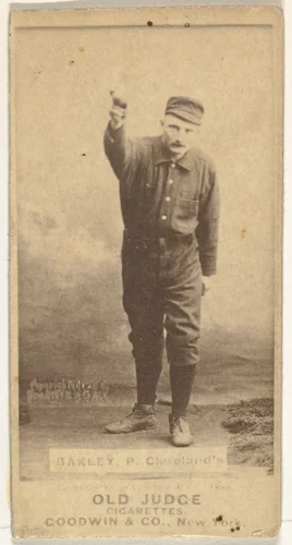 Edward Enoch "Jersey" Bakely, Pitcher, Cleveland, from the Old Judge series (N172) for Old Judge Cigarettes by Goodwin & Company, photograph, 1888