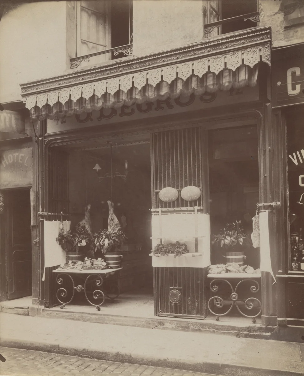 Boucherie. 42 Rue Descartes by Eugène Atget, photograph, 1910