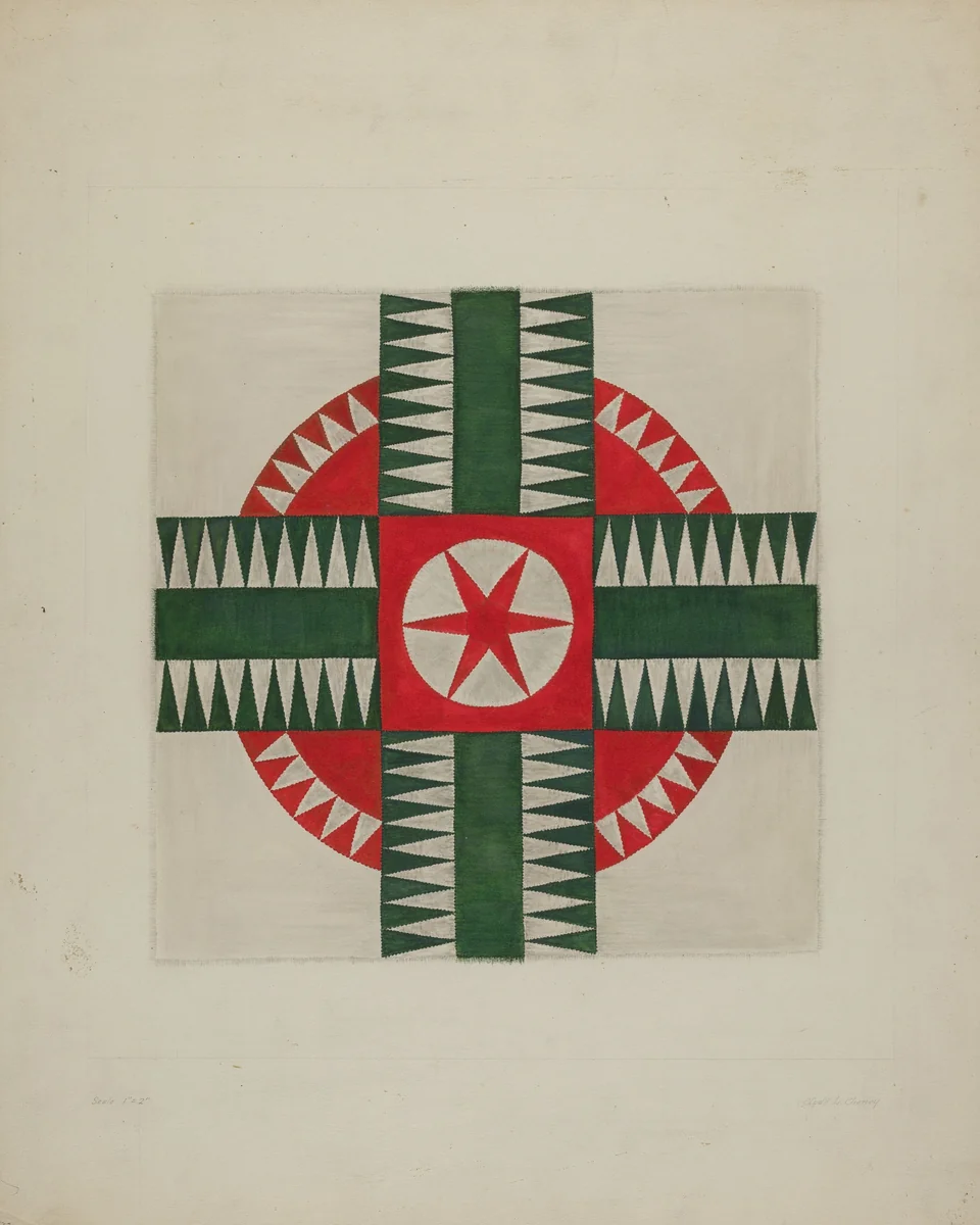 Quilt by Clyde L. Cheney, index of american design, 1938