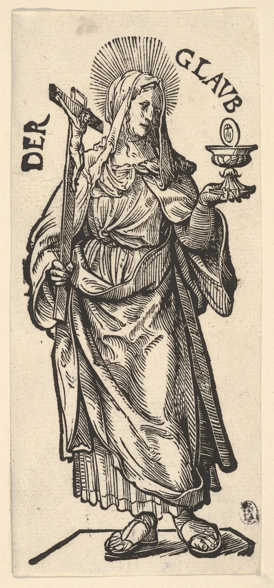 Faith (Der Glaub), from "The Seven Virtues" by Hans Burgkmair, print, 1498-1531