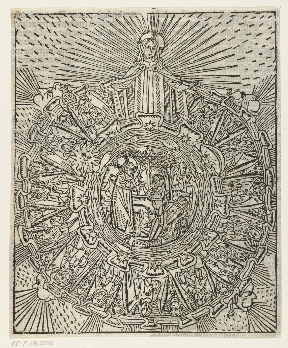 De schepping by Unknown, print, 1480-1500