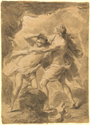 Orpheus and Eurydice by Gaetano Gandolfi, drawing, 1802