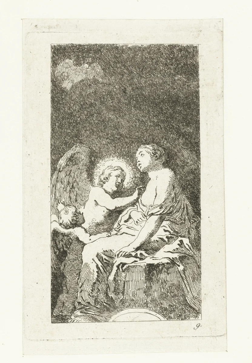 Heilige Catharina by Jean Honoré Fragonard, print, 1763-1764