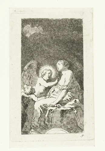 Heilige Catharina by Jean Honoré Fragonard, print, 1763-1764