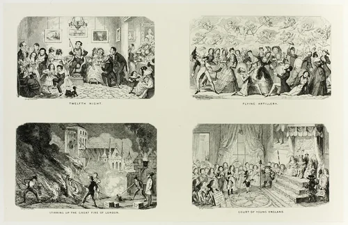 Twelfth Night from George Cruikshank's Steel Etchings to The Comic Almanacks: 1835-1853 (top left) by George Cruikshank, print, 1845