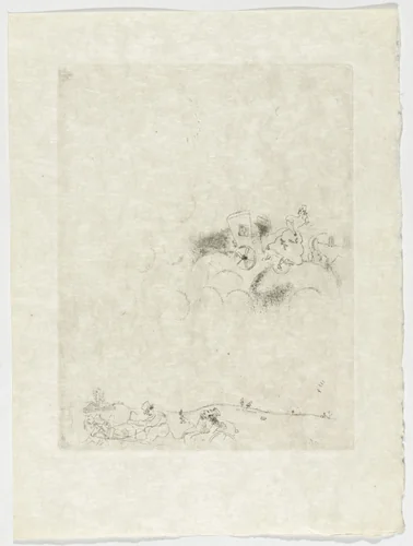 Tchitchikov's Dreams (Les rêves de Tchitchikov), plate XXX (supplementary suite) from Les Âmes mortes by Marc Chagall, illustrated book, 1923