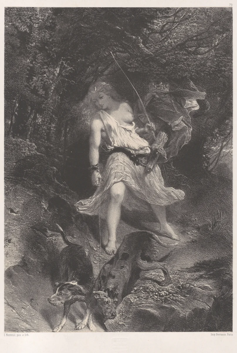 Diane by Célestin Nanteuil, print, 1825-1875