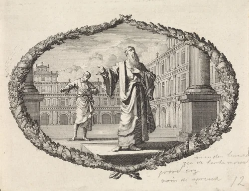Gelijkenis van een farizeeër en een tollenaar by Jan Luyken, print, 1700