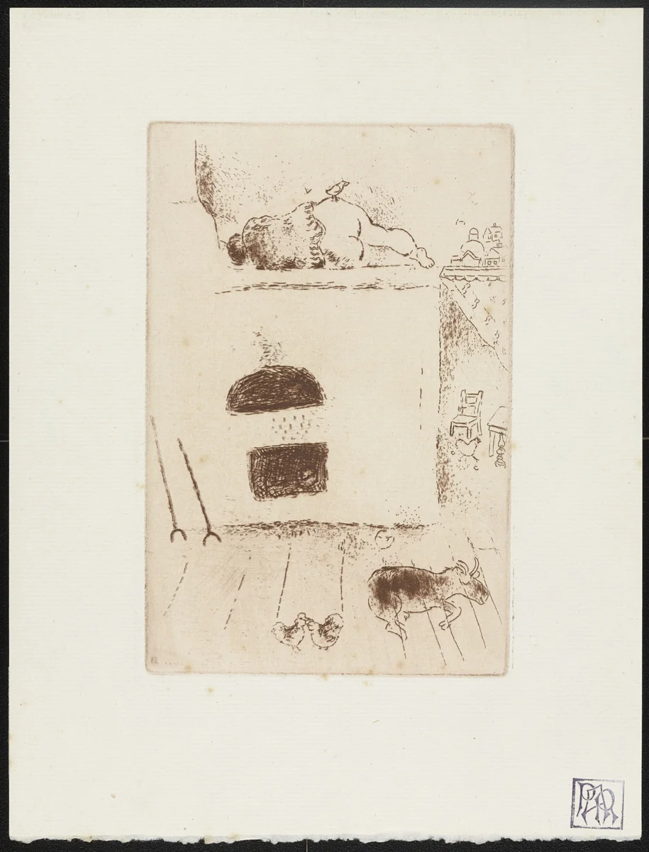 Sloth II (La Paresse II) from The Seven Deadly Sins (Les Sept péchés capitaux) by Marc Chagall, print, 1925