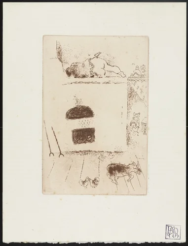 Sloth II (La Paresse II) from The Seven Deadly Sins (Les Sept péchés capitaux) by Marc Chagall, print, 1925