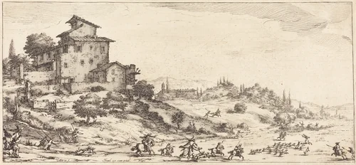 The Stag Hunt by Jacques Callot, print, 1630