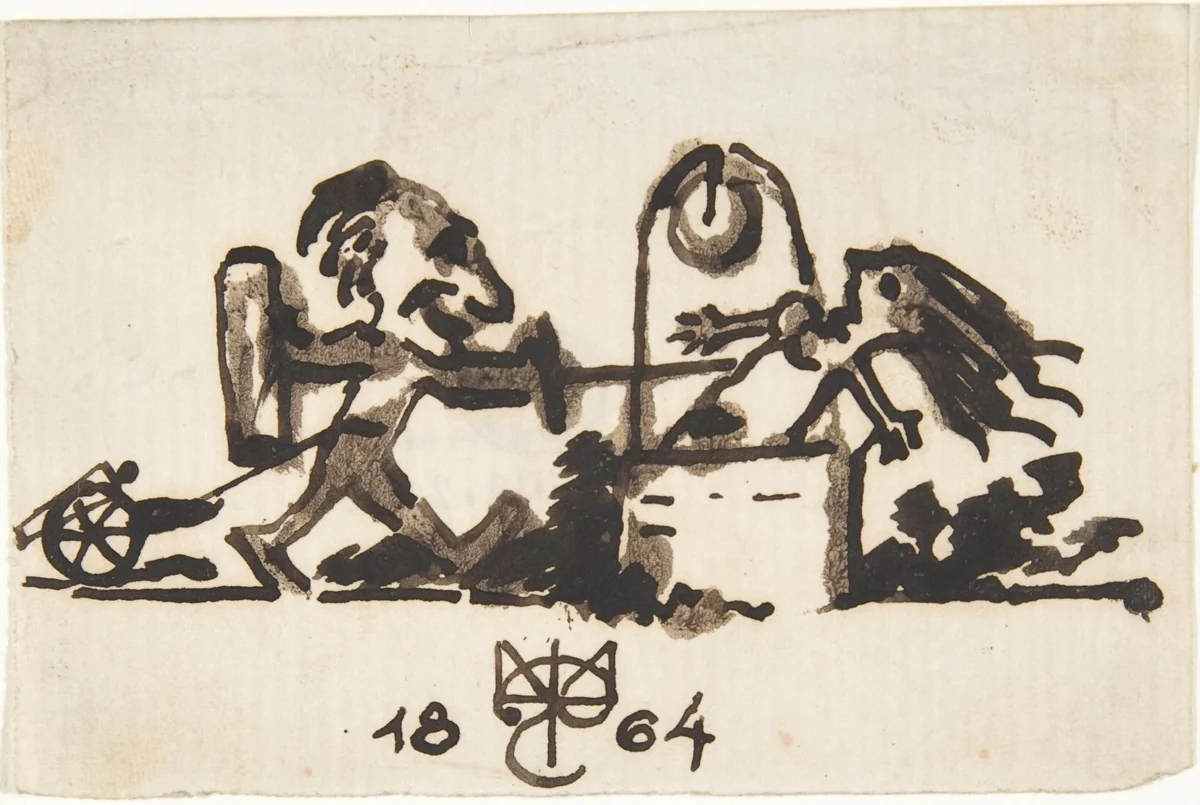 Caricature by Caran d'Ache, drawing, 1858-1909