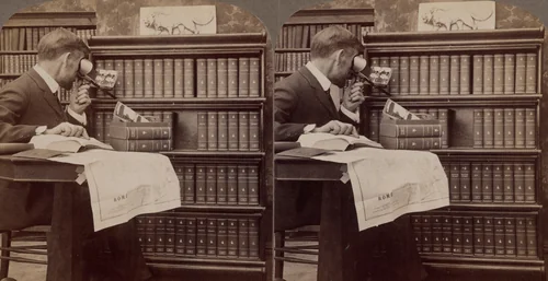 Traveling by the Underwood Travel System - Stereographs, Guide-Books Patent Map System by Underwood & Underwood, photograph, 1908
