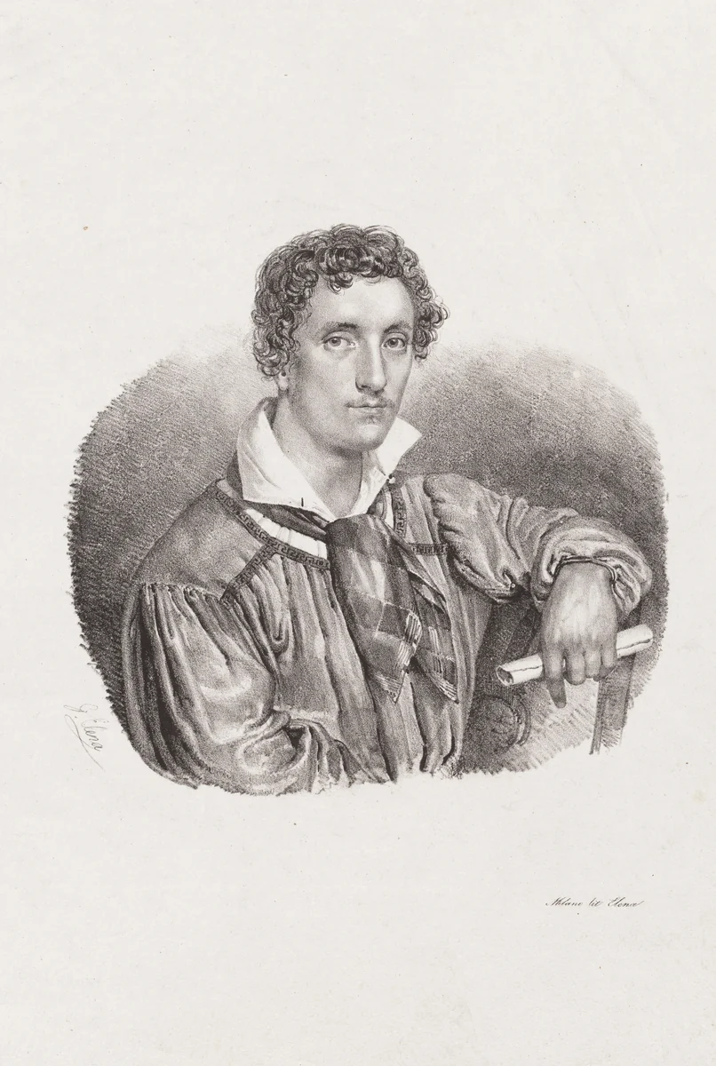 Self-Portrait by Giuseppe Elena, print, 1822-1832