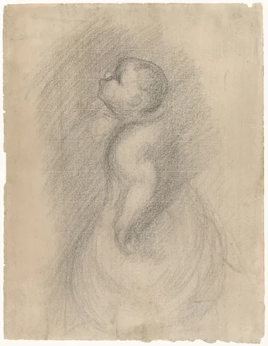 Baby, van opzij gezien by Eugène Carrière, drawing, 1859-1906