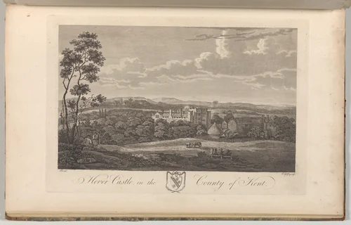 Hever Castle in the County of Kent, from Edward Hasted's, The History and Topographical Survey of the County of Kent, vols. 1-3 by Richard Bernard Godfrey, book, 1777-1790