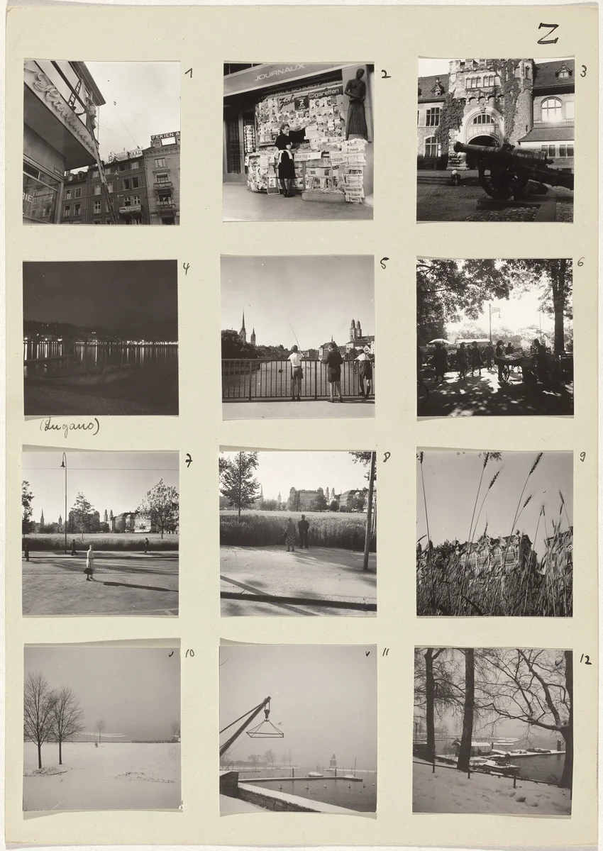 Zürich (Zurich) 1-12 by Robert Frank, photograph, 1942-1946