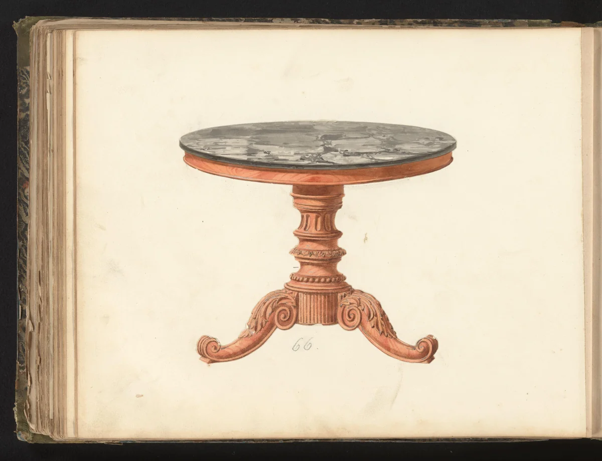 Ontwerp voor een salontafel by anonymous, drawing, 1825-1839