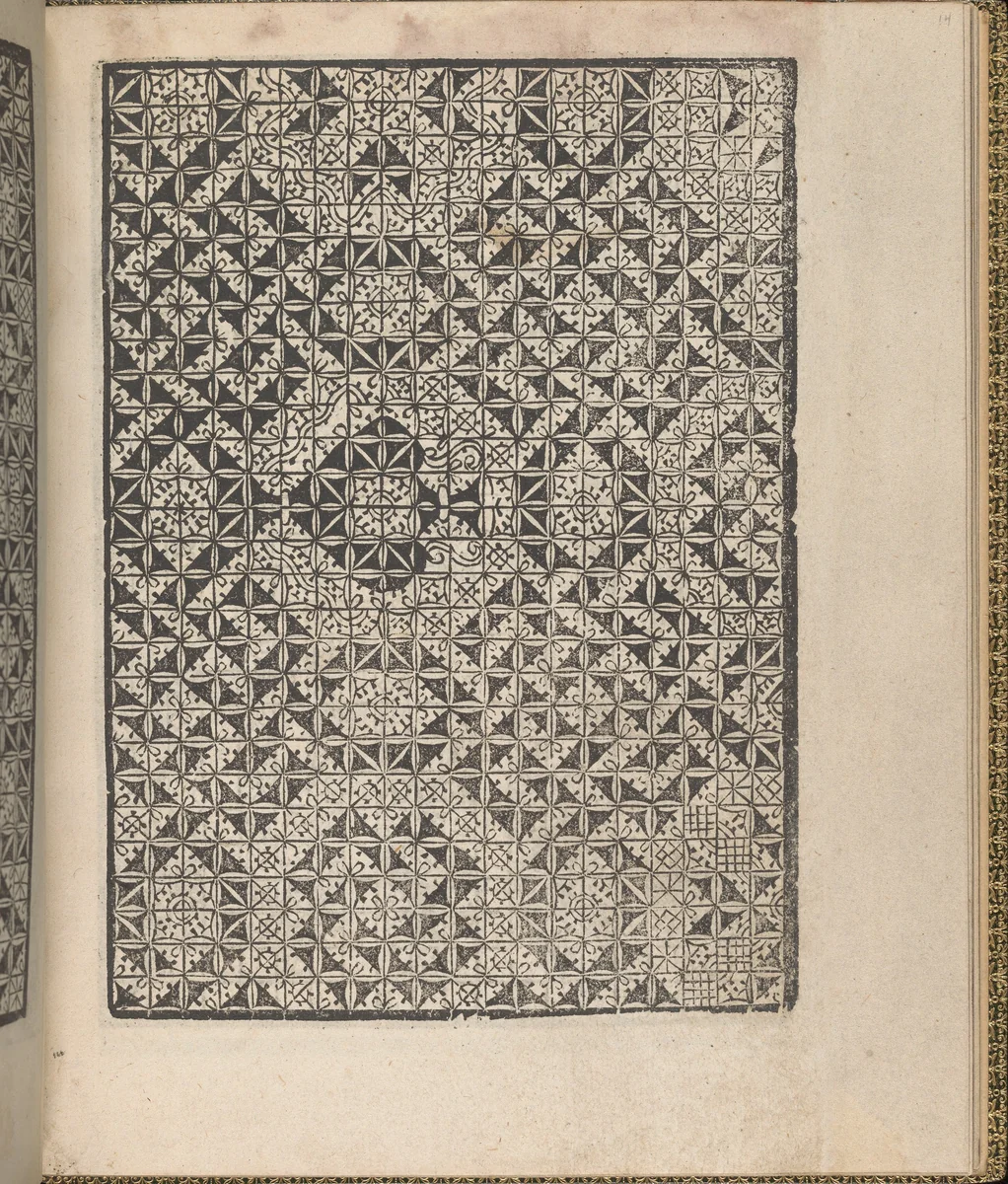 Giardineto novo di punti tagliati et gropposi per exercitio & ornamento delle donne (Venice 1554), page 8 (recto) by Matteo Pagano, book, 1554