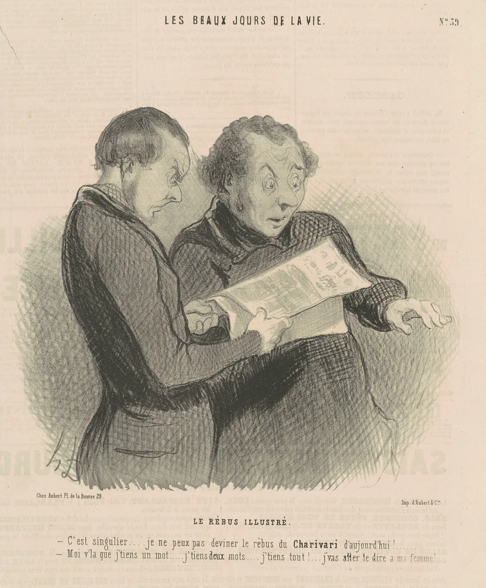 Le Rébus illustré (The Illustrated Rebus) by Honoré Daumier, print, 1845
