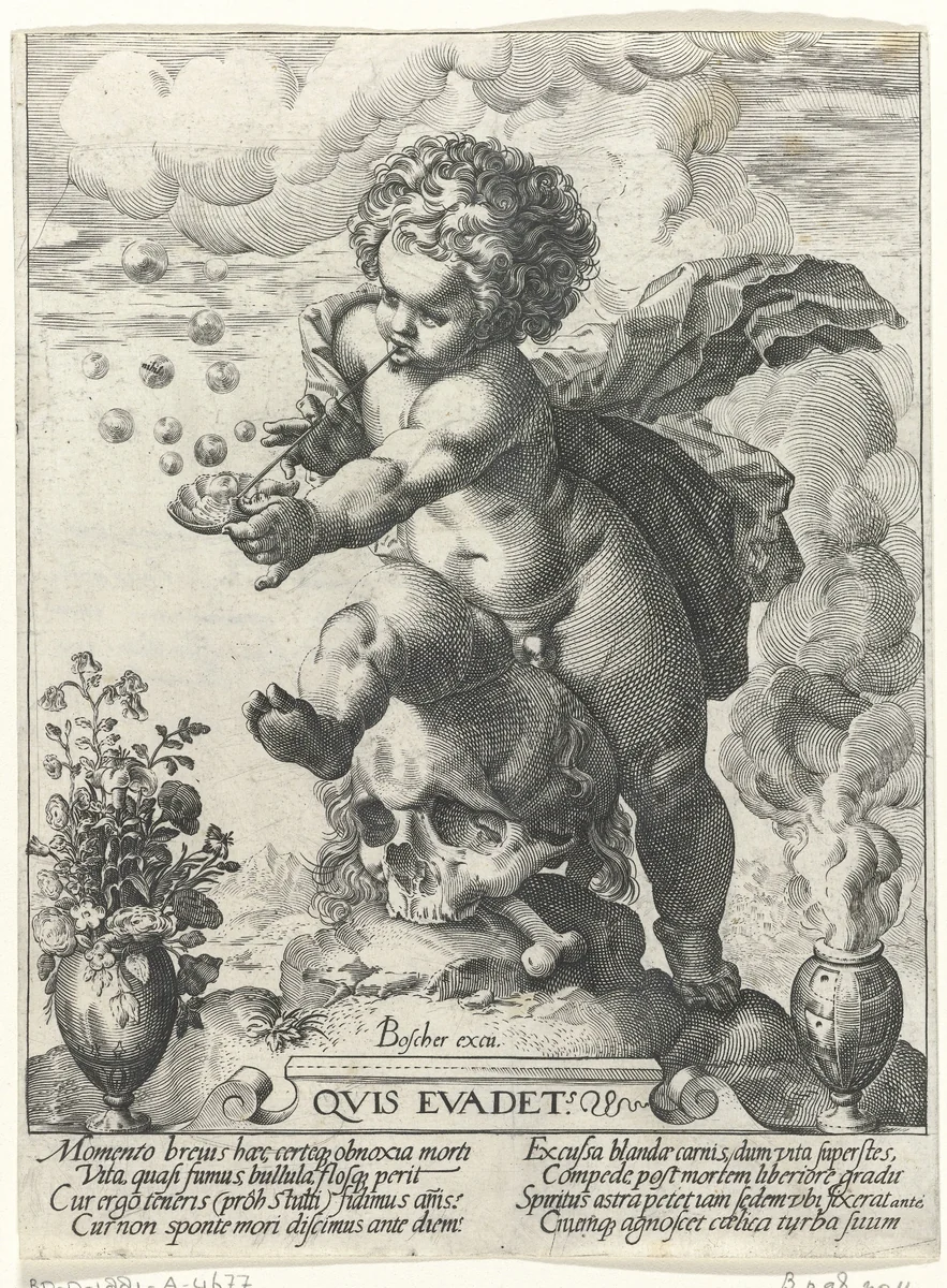 Allegory of Transience by anonymous, print, 1587-1600