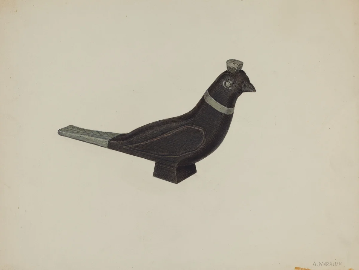 Pa. German Toy Bird by Arsen Maralian, index of american design, 1935-1942