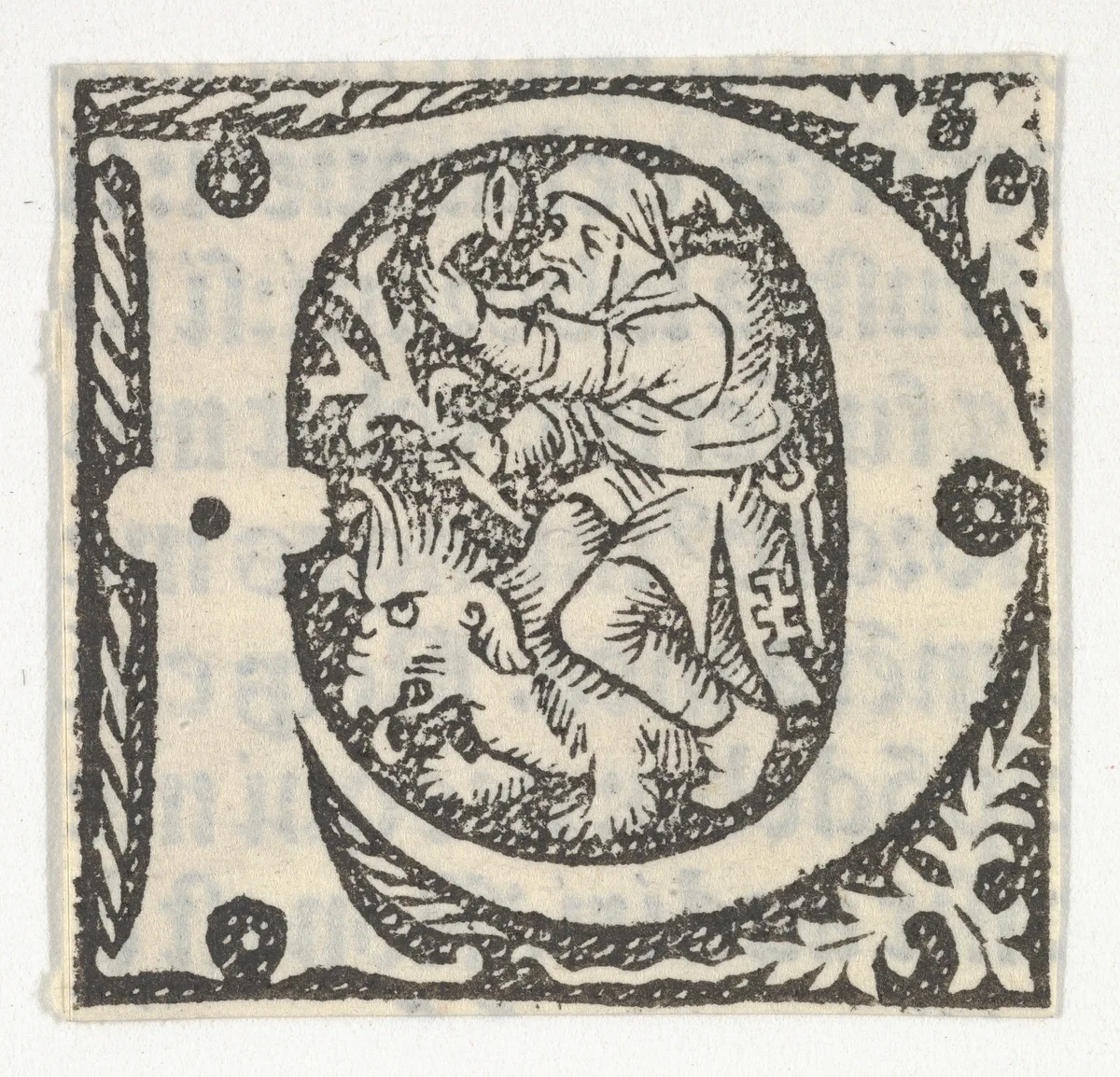 Decorated Roman alphabet by anonymous, print, 1485-1499