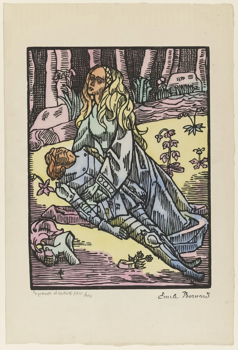Death of the Knight (La Mort du cavalier) by Émile Bernard, print, 1892