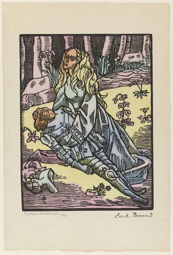 Death of the Knight (La Mort du cavalier) by Émile Bernard, print, 1892