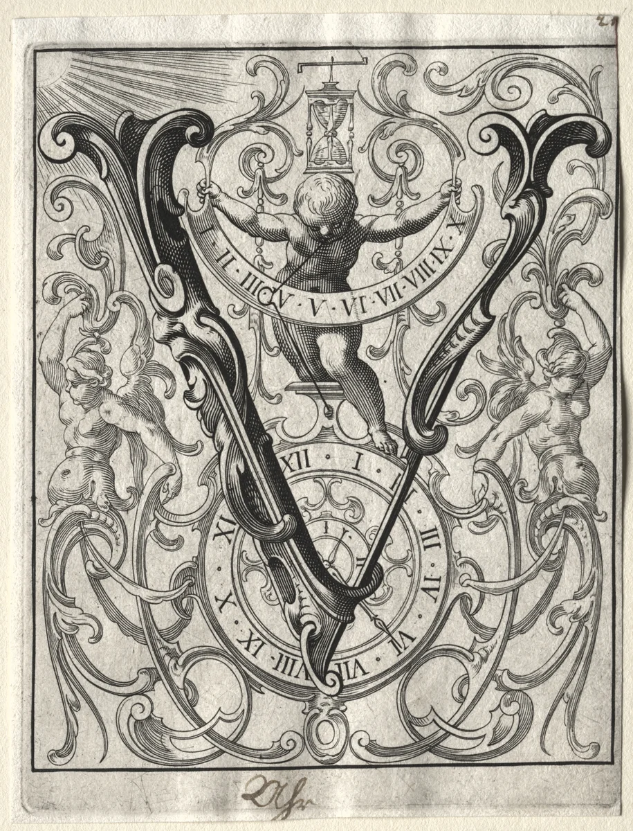 New ABC Booklet: V by Lucas Kilian, print, 1627