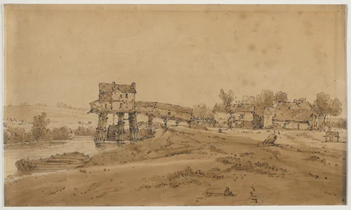 A Selection of Twenty of the Most Picturesque Views in Paris: The Watermill above the Bridge at Charenton by Thomas Girtin, print, 1802