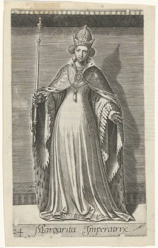 Portret van Margaretha van Beieren by Unknown, print, 1578