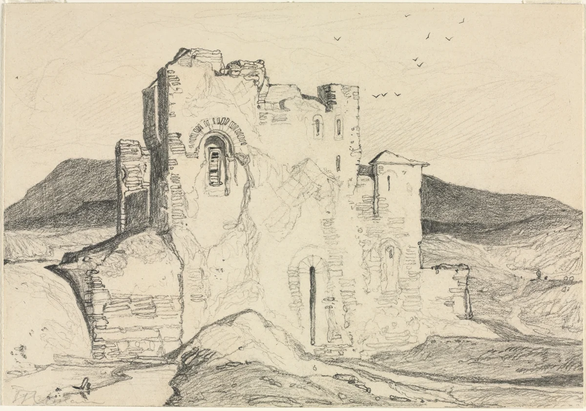 A Castle in Normandy by John Sell Cotman, drawing, 1795-1842